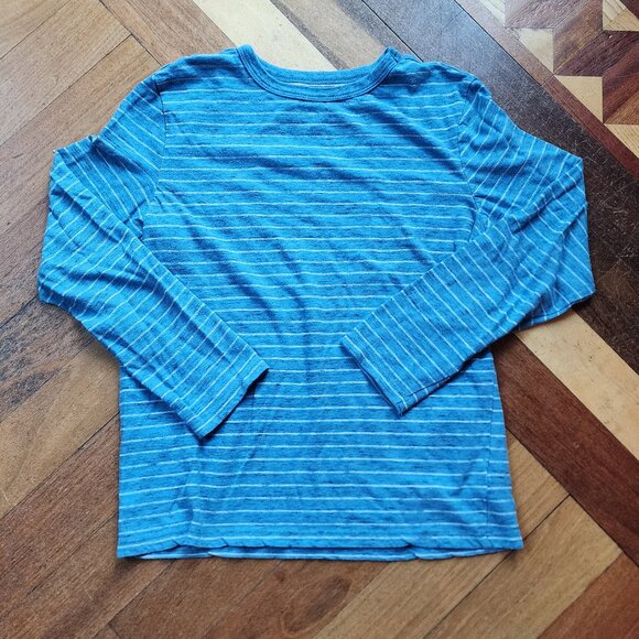 Cat & Jack Blue/White Striped Scoop Neck Sweater Size Large 10/12 - Picture 5 of 9